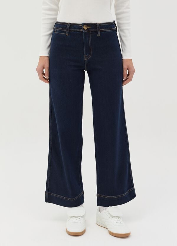 Ovs Jeans Culotte Flare Fit A Vita Alta