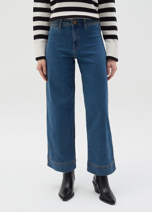 Ovs Jeans Culotte Flare Fit A Vita Alta