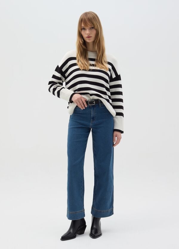 Ovs Jeans culotte flare fit a vita alta