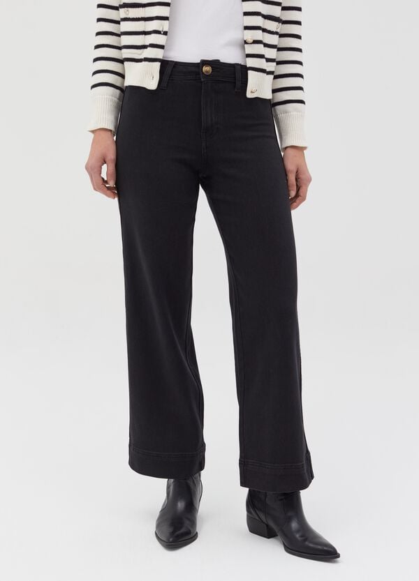 Ovs Jeans Culotte Flare Fit A Vita Alta