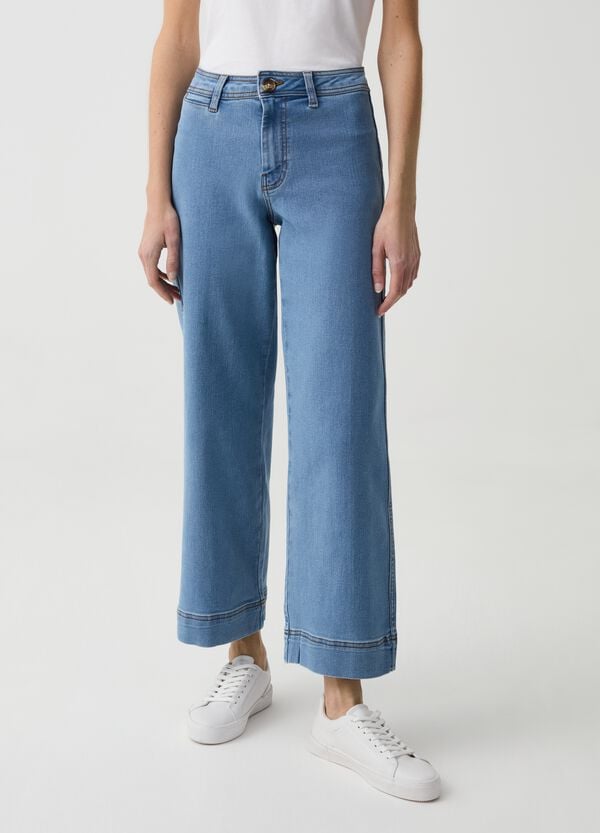 Ovs Jeans Culotte Wide Leg Cropped