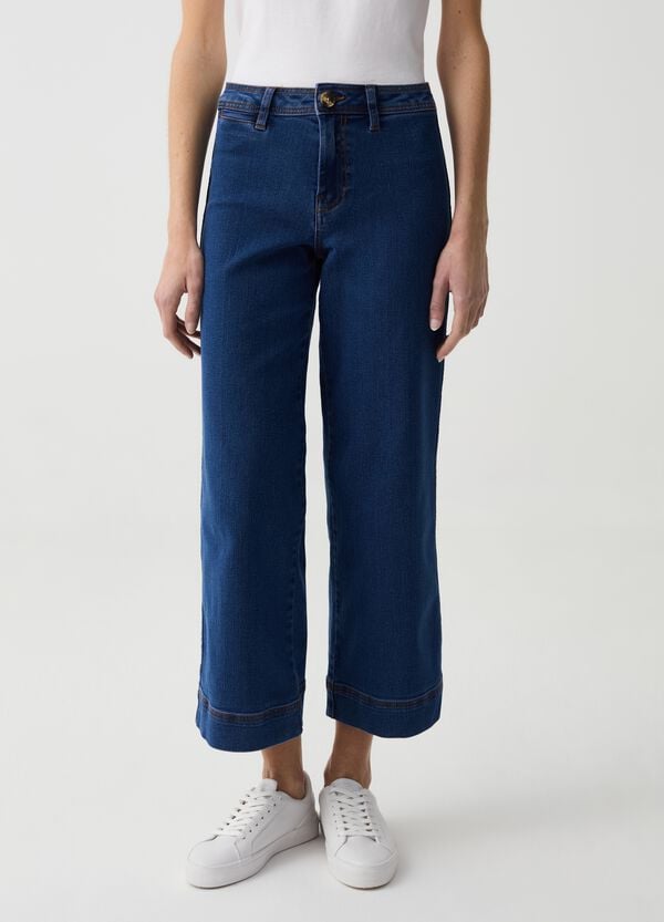 Ovs Jeans Culotte Wide Leg Cropped