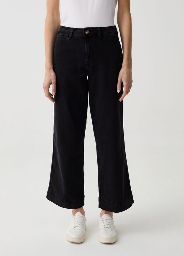 Ovs Jeans Culotte Wide Leg Cropped