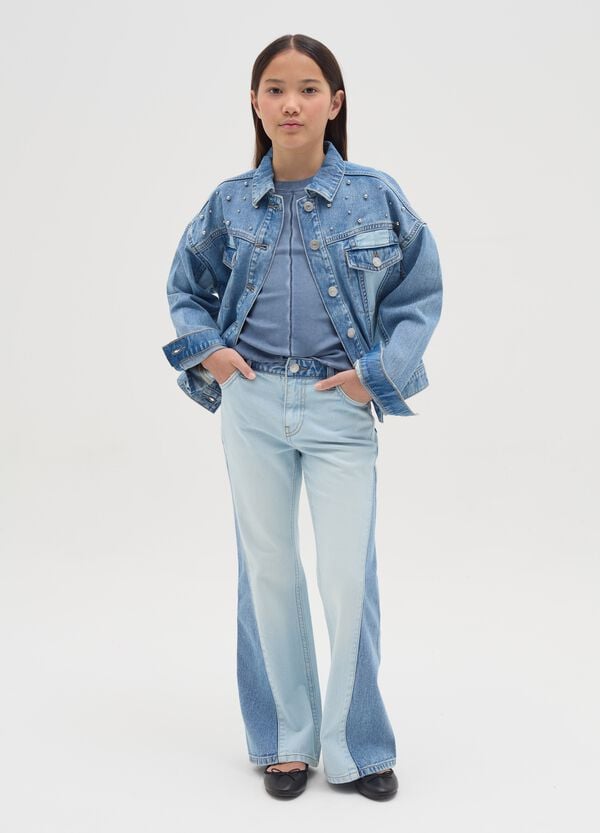 Ovs Jeans flare fit con dettagli a contrasto