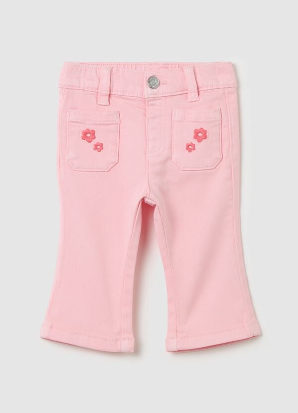 Ovs Jeans flare fit con ricamo floreale