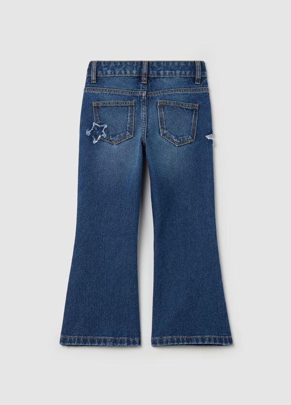 Ovs Jeans Flare Fit Con Stelle Applicate