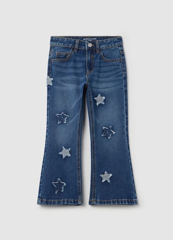 Ovs Jeans flare fit con stelle applicate