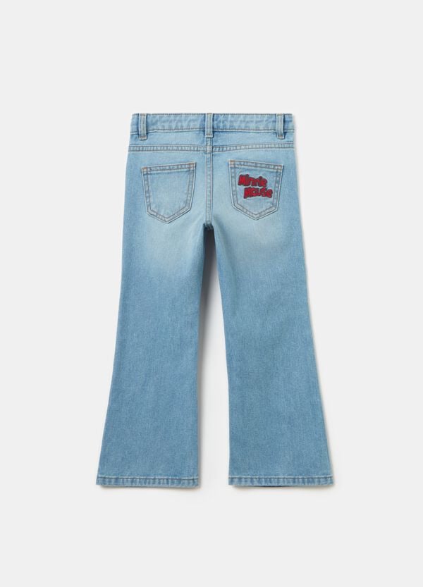 Ovs Jeans Flare Fit Ricamo Minnie E Topolino