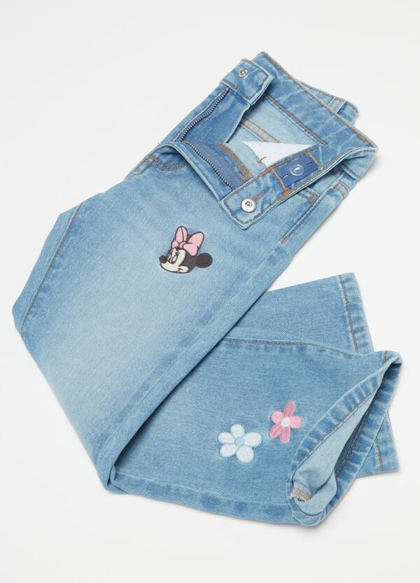 Ovs Jeans Flare Fit Ricamo Minnie E Topolino