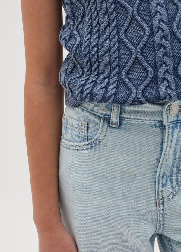 Ovs Jeans Mom Fit Cinque Tasche Con Abrasioni
