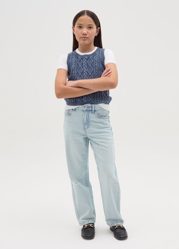 Ovs Jeans mom fit cinque tasche con abrasioni