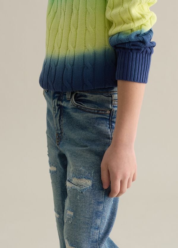 Ovs Jeans Regular Fit Cinque Tasche Con Abrasioni