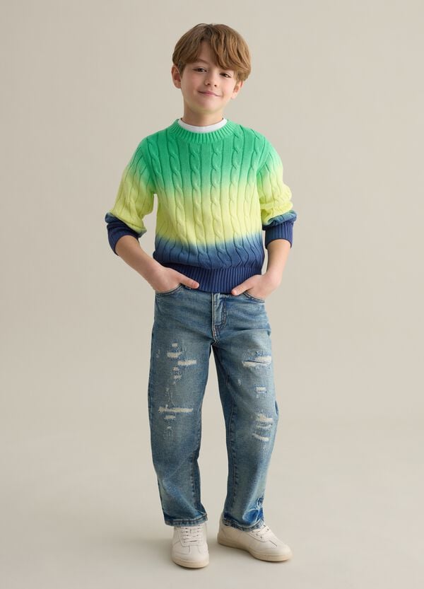 Ovs Jeans regular fit cinque tasche con abrasioni