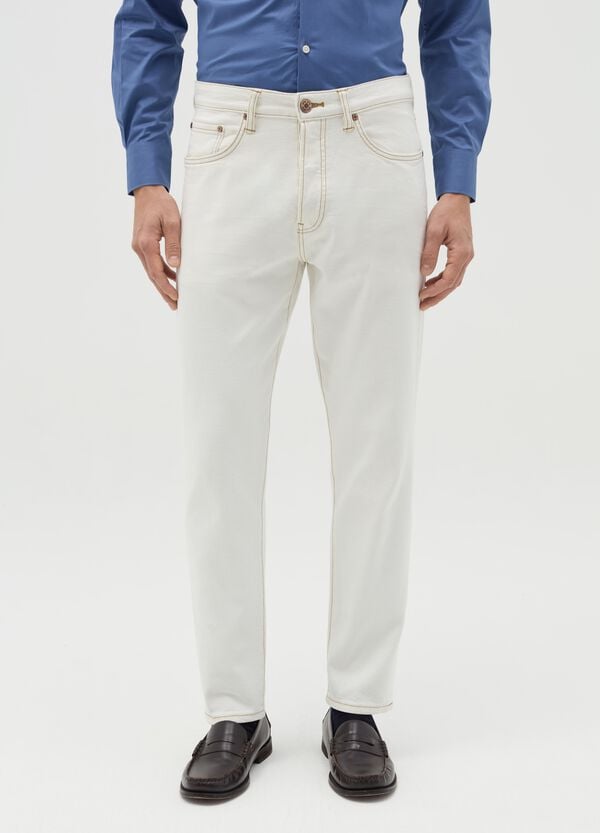 Ovs Jeans Relaxed Fit In Cotone E Canapa Stretch