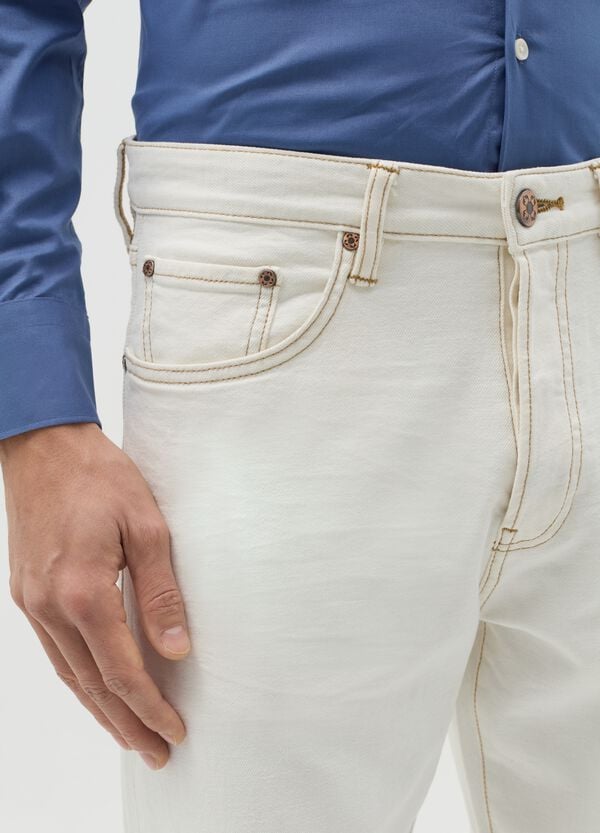 Ovs Jeans Relaxed Fit In Cotone E Canapa Stretch