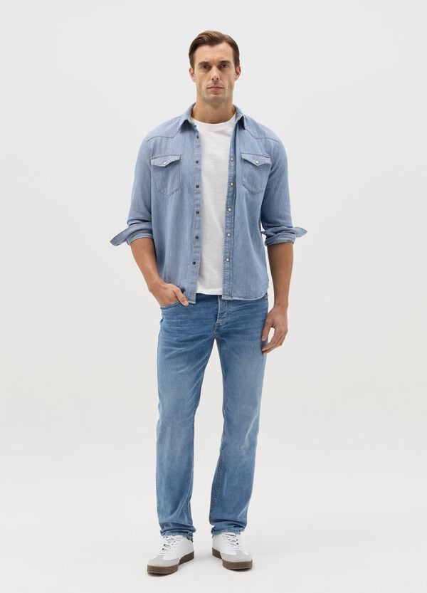 Ovs Jeans slim fit con scoloriture