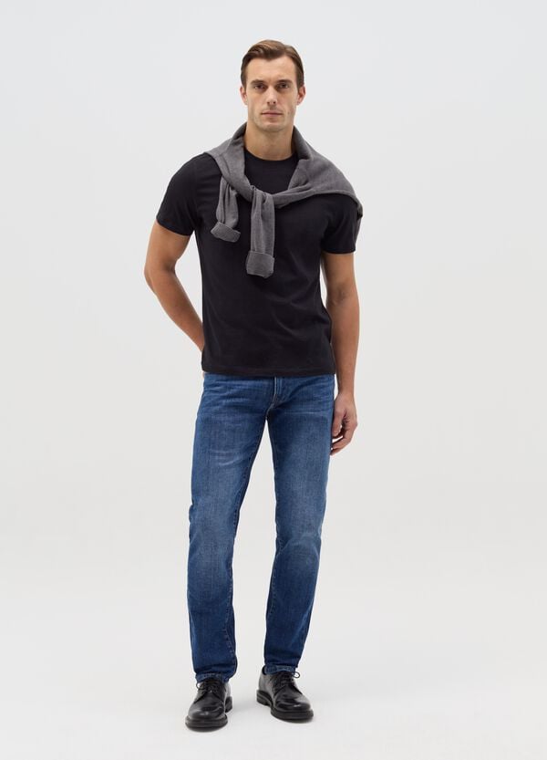Ovs Jeans slim fit in cotone cross hatch