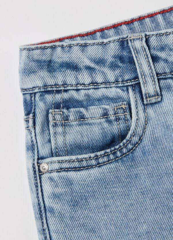 Ovs Jeans Straight Fit Acid Wash Con Coulisse