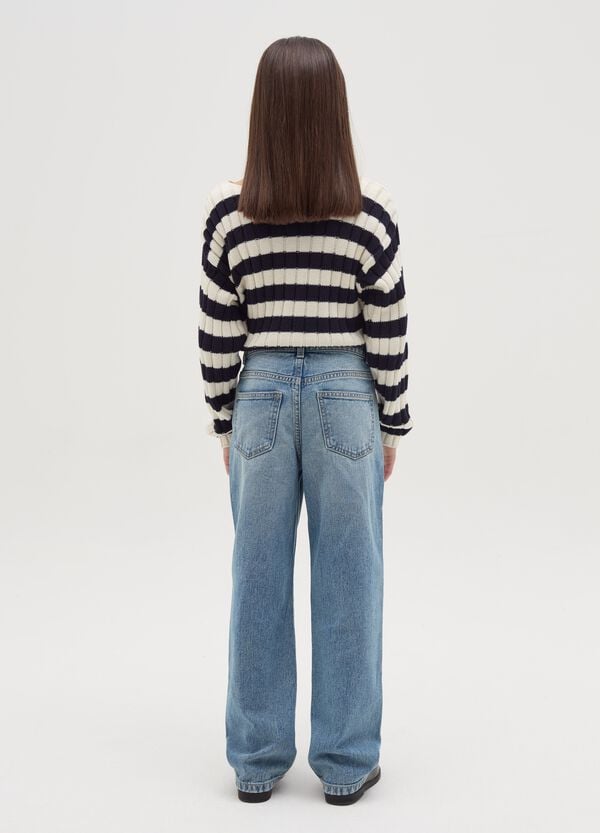 Ovs Jeans Straight Fit Cinque Tasche Con Abrasione