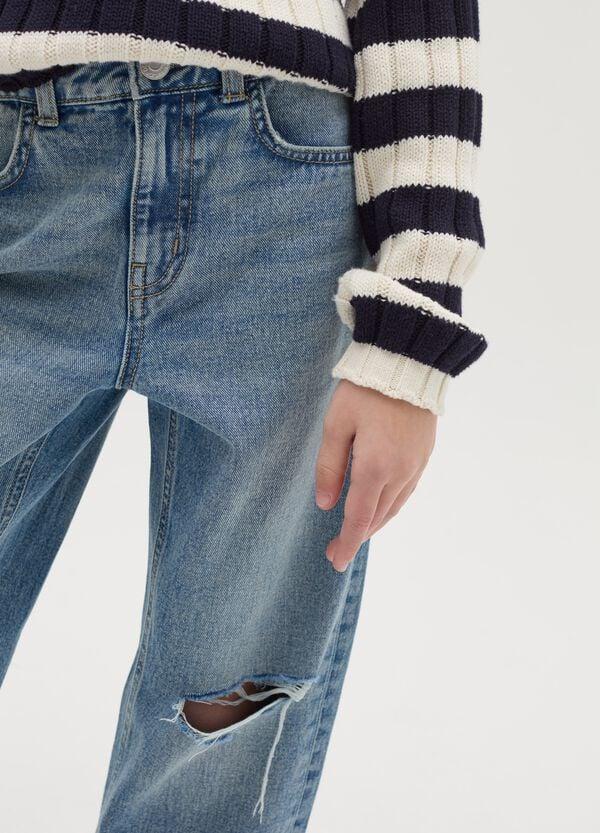 Ovs Jeans Straight Fit Cinque Tasche Con Abrasione