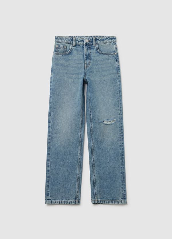 Ovs Jeans Straight Fit Cinque Tasche Con Abrasione