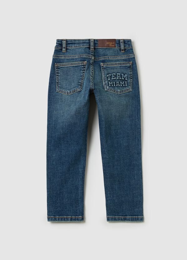 Ovs Jeans Straight Fit Con Abrasioni E Stampa