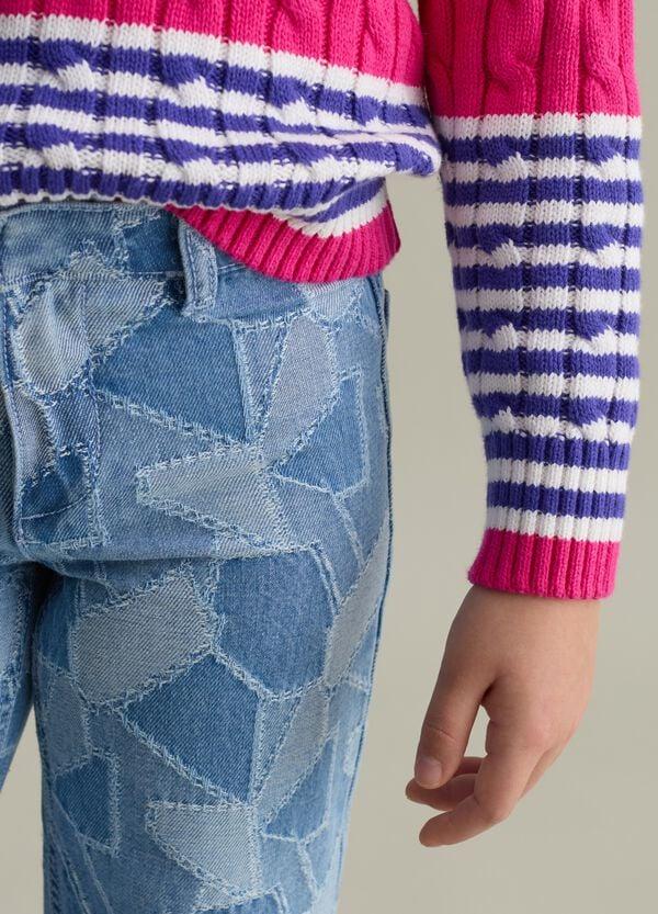Ovs Jeans Straight Fit Effetto Patchwork