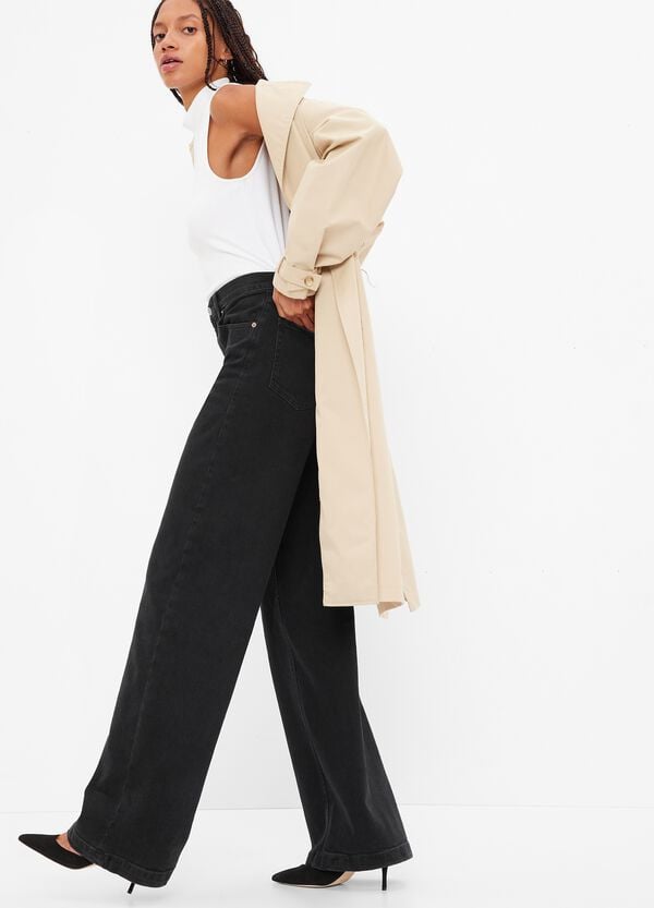 Ovs Jeans Wide Leg A Vita Alta