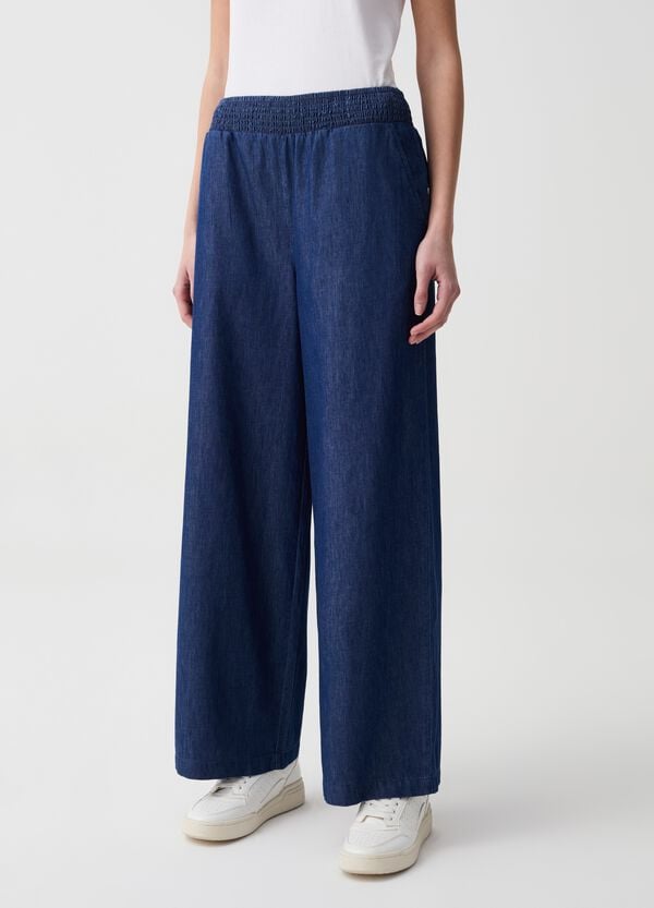 Ovs Jeans Wide Leg In Tessuto Fluido