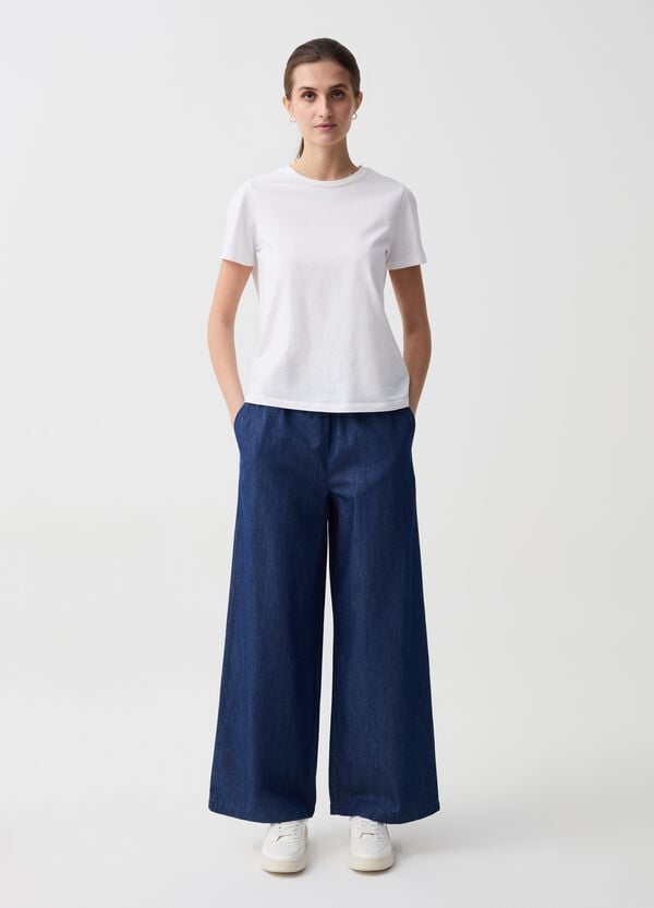 Ovs Jeans wide leg in tessuto fluido