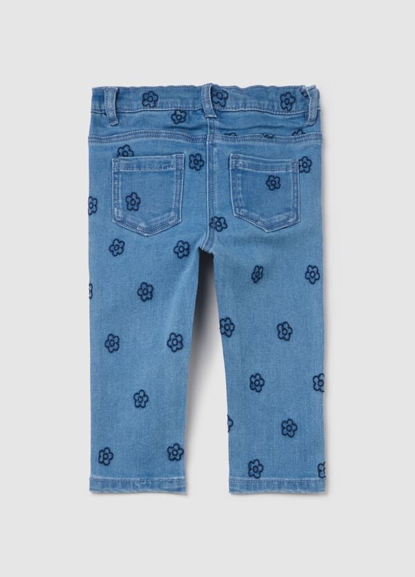 Ovs Jeggings Cinque Tasche Con Ricamo Fiorellini
