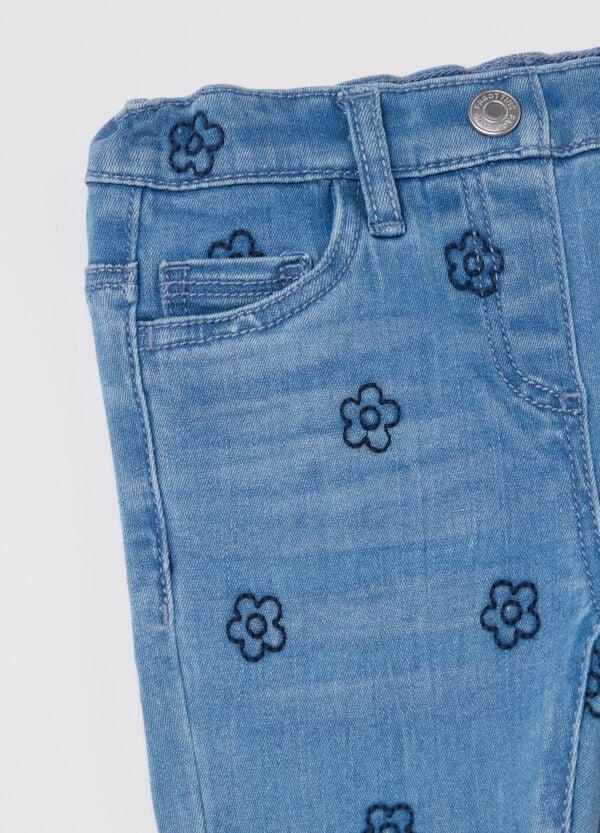 Ovs Jeggings Cinque Tasche Con Ricamo Fiorellini