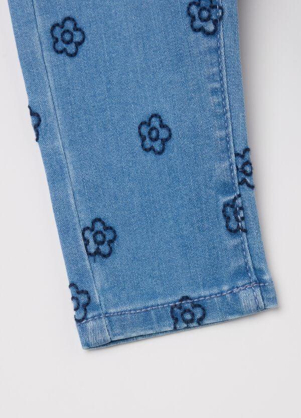 Ovs Jeggings Cinque Tasche Con Ricamo Fiorellini
