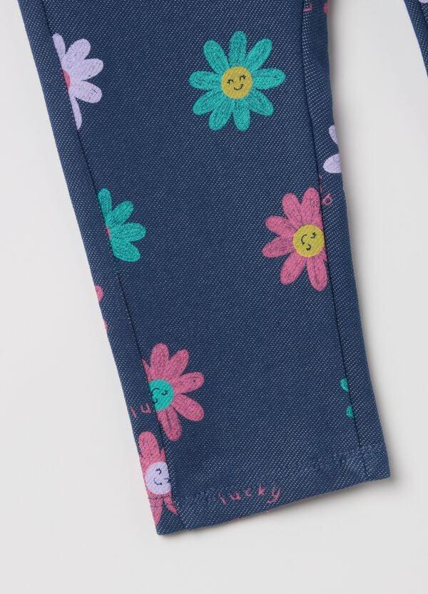 Ovs Jeggings Con Stampa Fiori "lucky Flower"