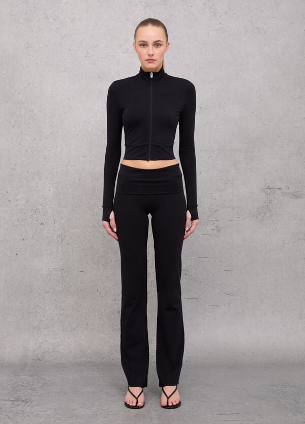 Ovs Jersey Yoga Pants Black