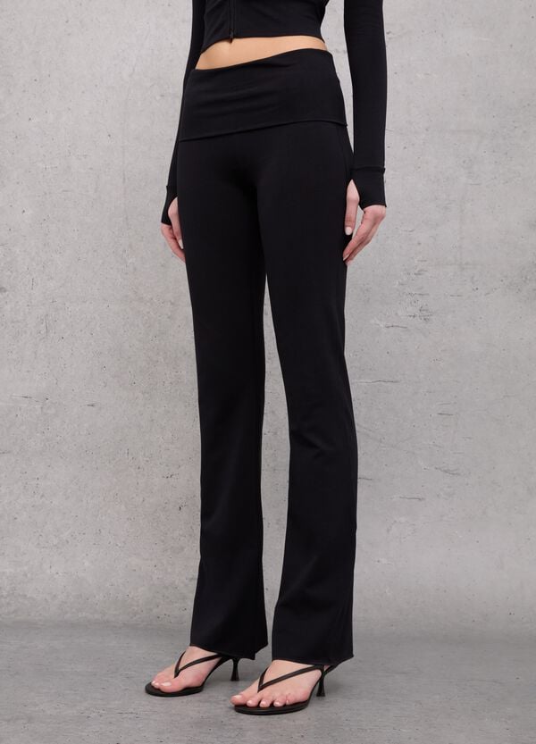 Ovs Jersey Yoga Pants Black