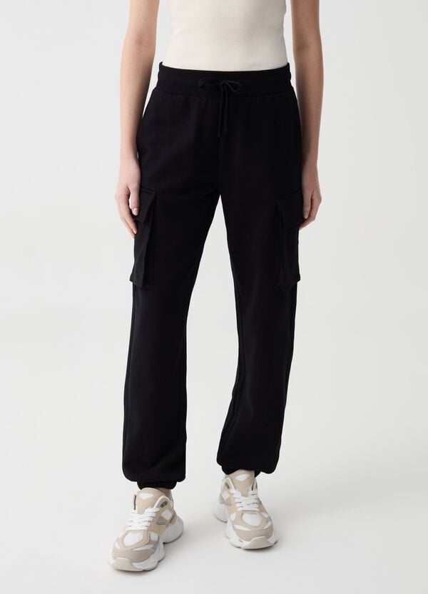 Ovs Jogger Cargo In Felpa Con Coulisse