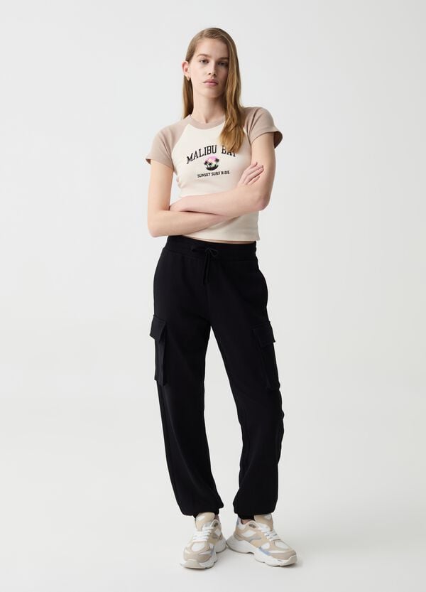 Ovs Jogger cargo in felpa con coulisse