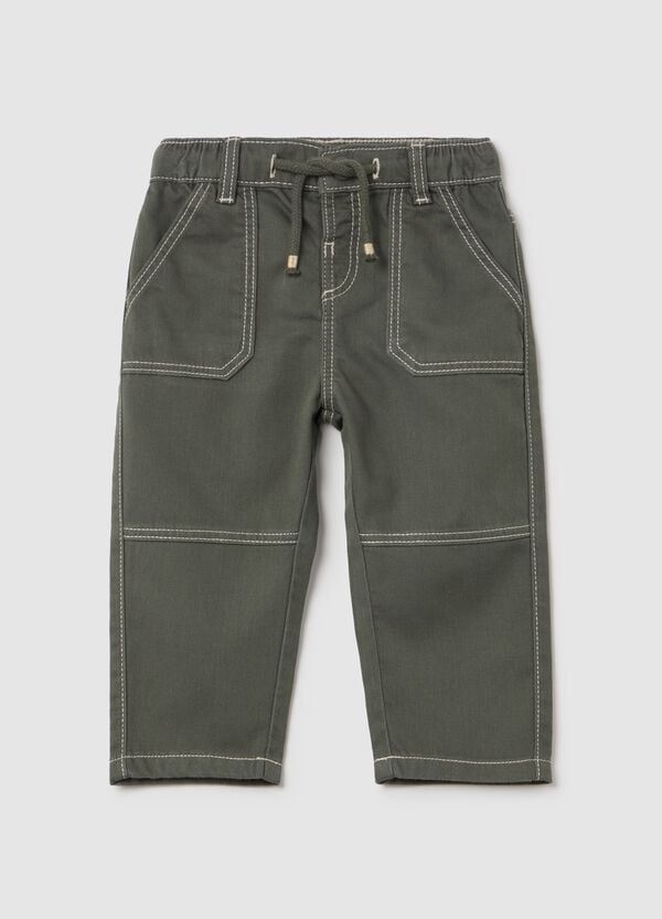 Ovs Joggers cargo con coulisse in cotone e Lyocell