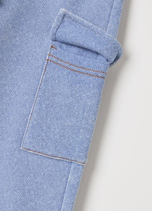 Ovs Joggers Cargo Effetto Denim Con Coulisse