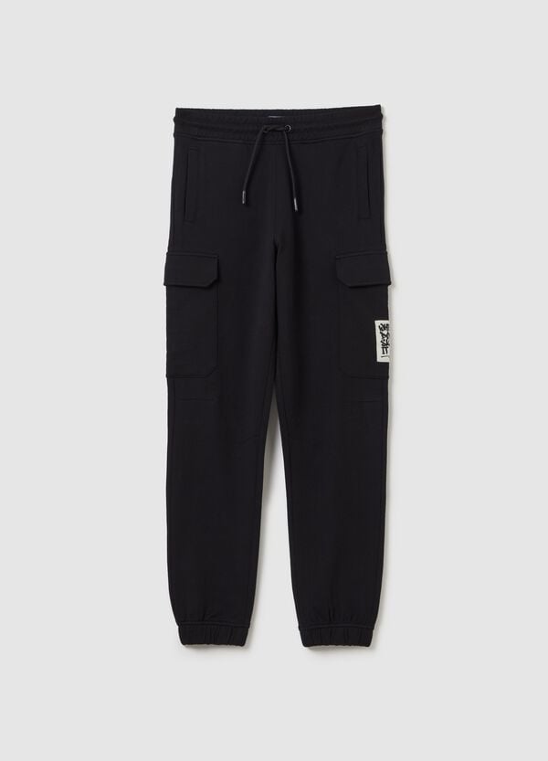 Ovs Joggers cargo in cotone con coulisse