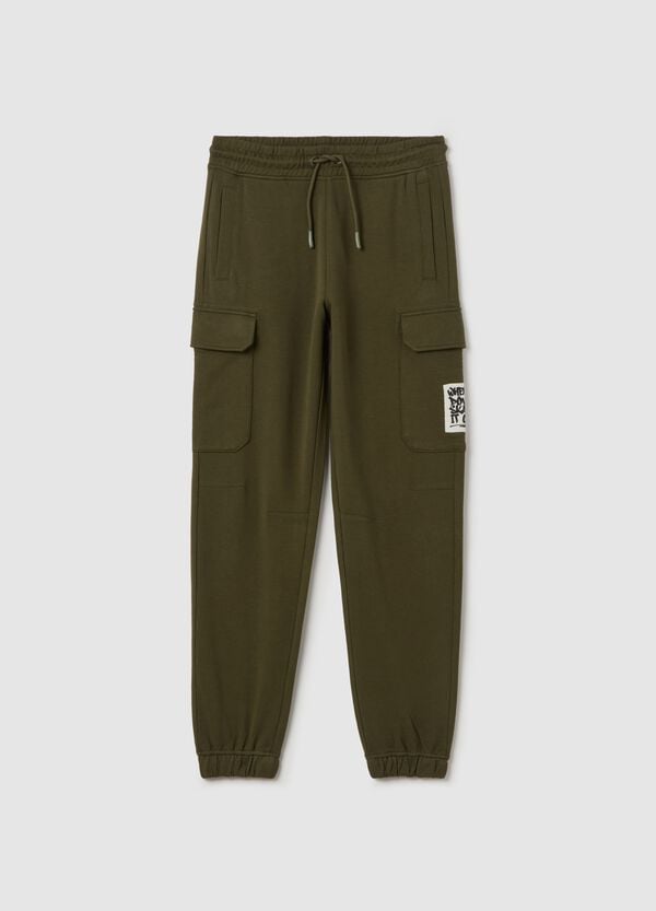 Ovs Joggers cargo in cotone con coulisse