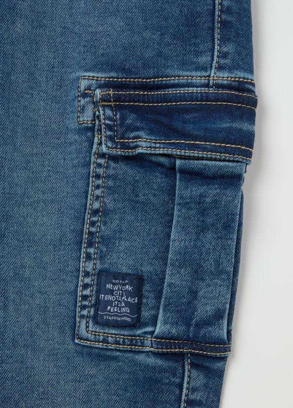 Ovs Joggers Cargo In Denim Con Coulisse