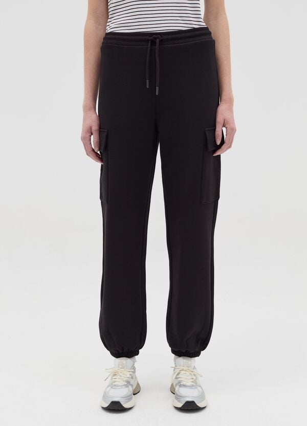 Ovs Joggers Cargo In Felpa Con Coulisse