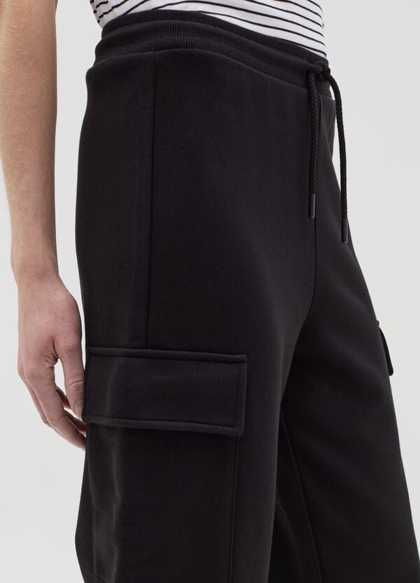 Ovs Joggers Cargo In Felpa Con Coulisse