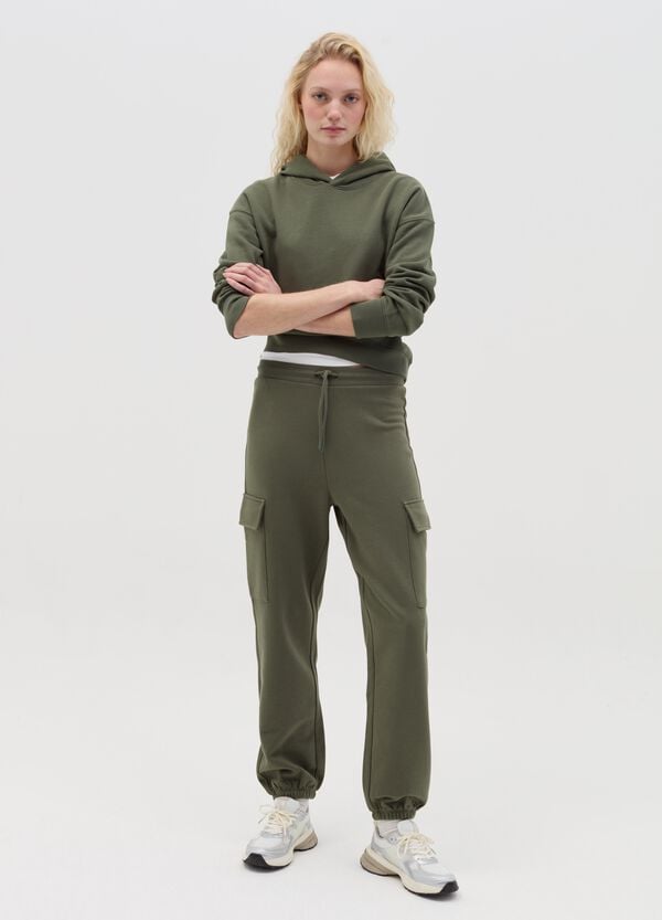 Ovs Joggers cargo in felpa con coulisse