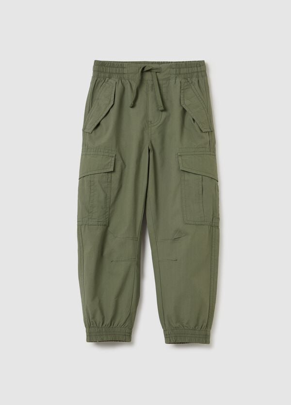 Ovs Joggers cargo in tela di cotone con coulisse