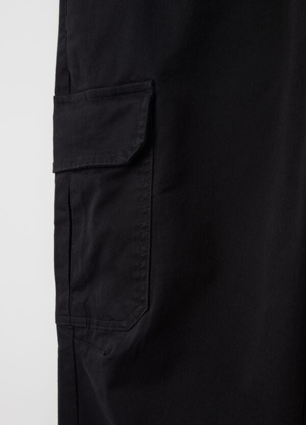 Ovs Joggers Cargo Neri Con Coulisse