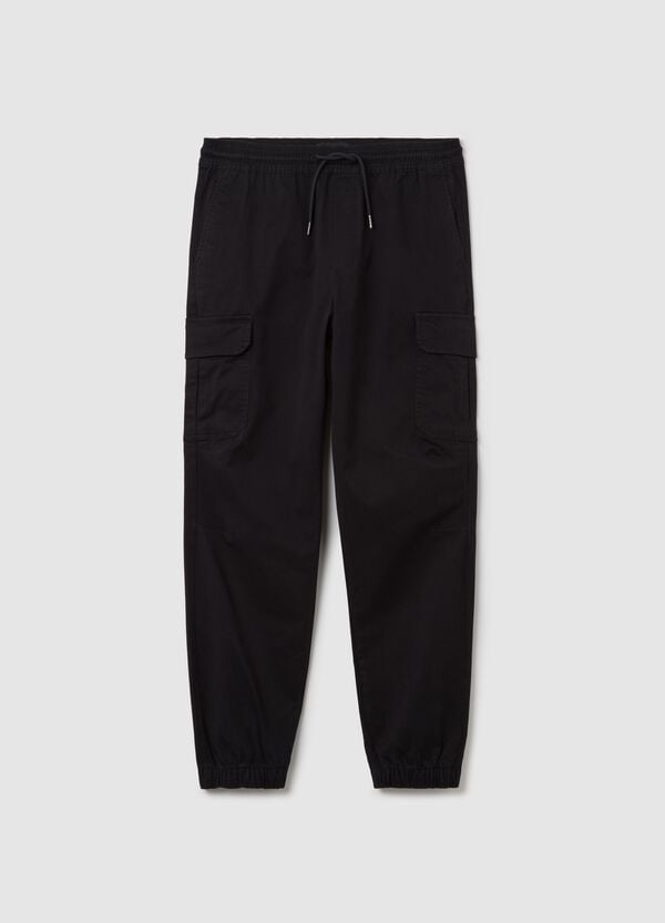 Ovs Joggers cargo neri con coulisse