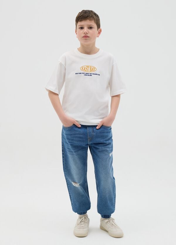 Ovs Joggers carrot fit in denim con coulisse